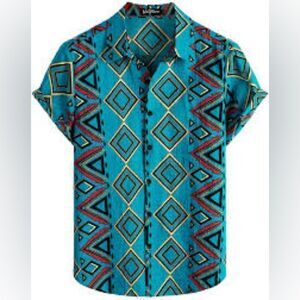 VATPAVE Mens Summer Tropical Short Sleeve Button Down Hawaiian/Western Shirts